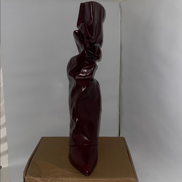 Oiamenne Women's Fold Over Boots Slouch Knee High Boots for Women Wedge Size 8 - Picture 2 of 3